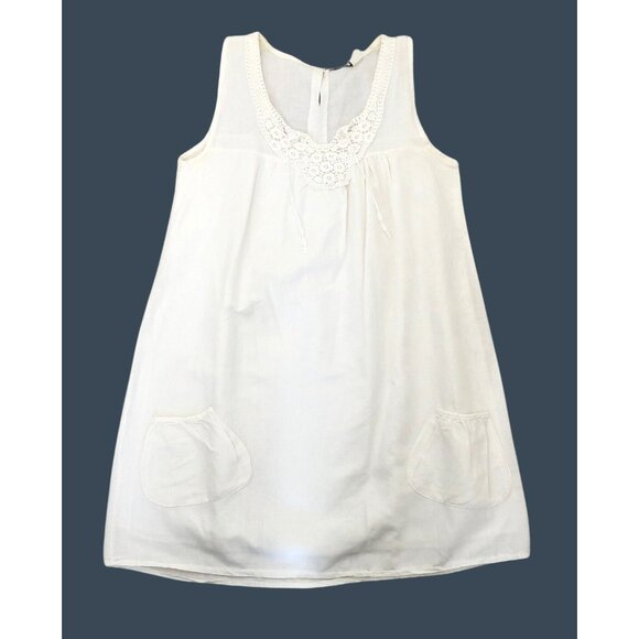 Venus White Sleeveless Dress with Crochet Detail Size 10 - Picture 1 of 5